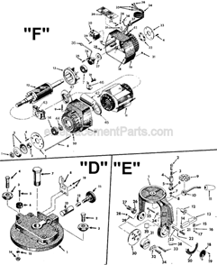 Page B Diagram and Parts List for 7749 Type 1 Black and Decker Chop Saw